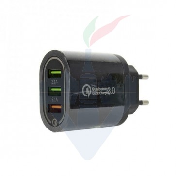 Caricatore da muro BK373 3 Porte USB-A Nero