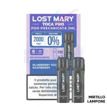 BLUEBERRY SOUR RASPBERRY - Pod Precaricata TOCA PRO - 2 Pezzi - Elf Bar