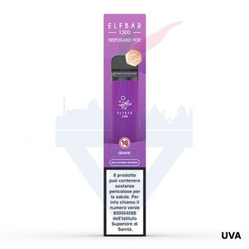 GRAPE 0mg EB1500 Disposable - 1500 Puff - Vape Pen Usa e Getta - Elf Bar