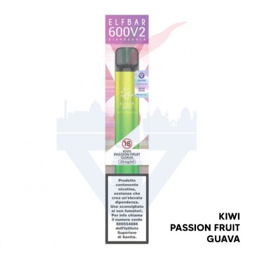 KIWI PASSION FRUIT GUAVA V2 Disposable - 600 Puff - Vape Pen Usa e Getta - Elf Bar