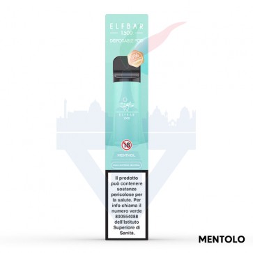 MENTHOL 0mg EB1500 Disposable - 1500 Puff - Vape Pen Usa e Getta - Elf Bar