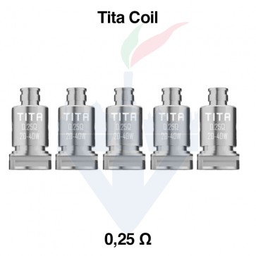 Testine Coil Tita 0,25ohm Confezione da 5 Pezzi - Veepon