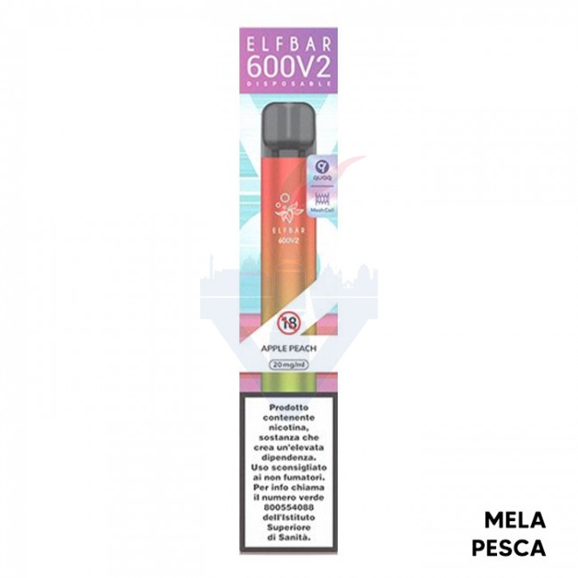 APPLE PEACH V2 Disposable - 600 Puff - Vape Pen Usa e Getta - Elf Bar