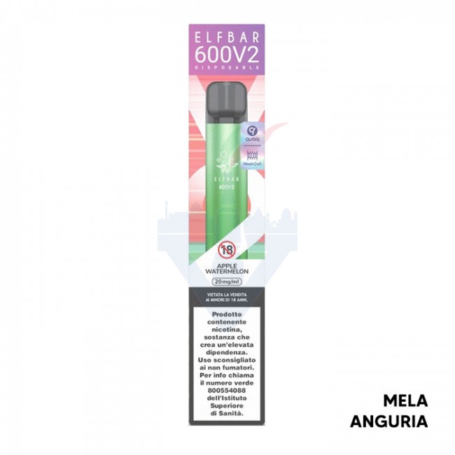 APPLE WATERMELON V2 Disposable - 600 Puff - Vape Pen Usa e Getta
