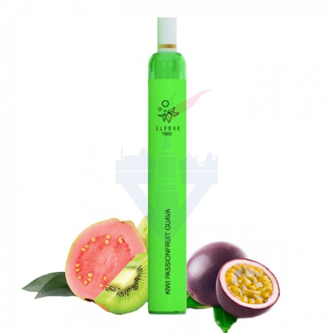 KIWI PASSION FRUIT GUAVA 20mg T600 Disposable 600 Puff Vape Pen Usa