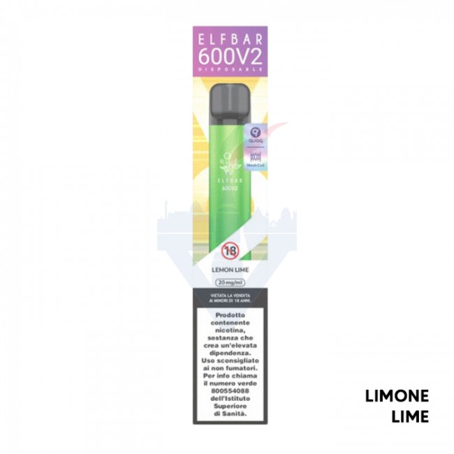 LEMON LIME V2 Disposable - 600 Puff - Vape Pen Usa e Getta