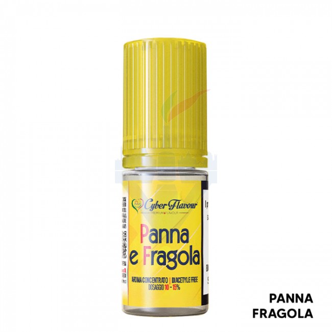 PANNA E FRAGOLA - Cremosi - Aroma Concentrato 10ml - Cyber Flavour [CON  TASSELLO]