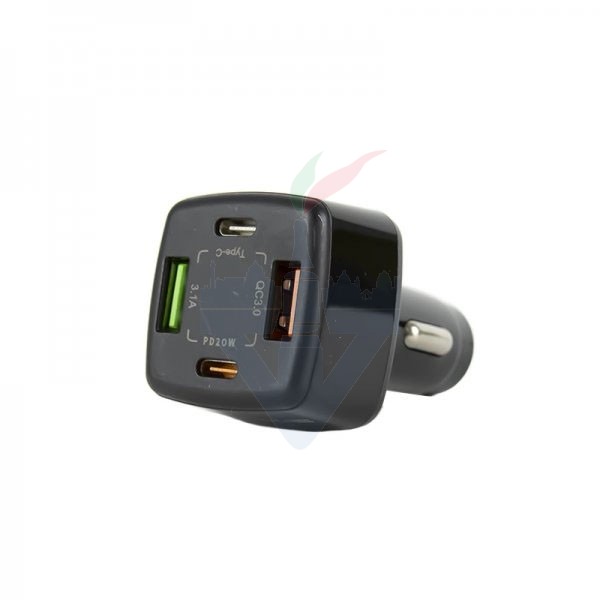Caricatore Trio 12V/24V Per Auto – 2 Porte USB + Presa Accendisigari