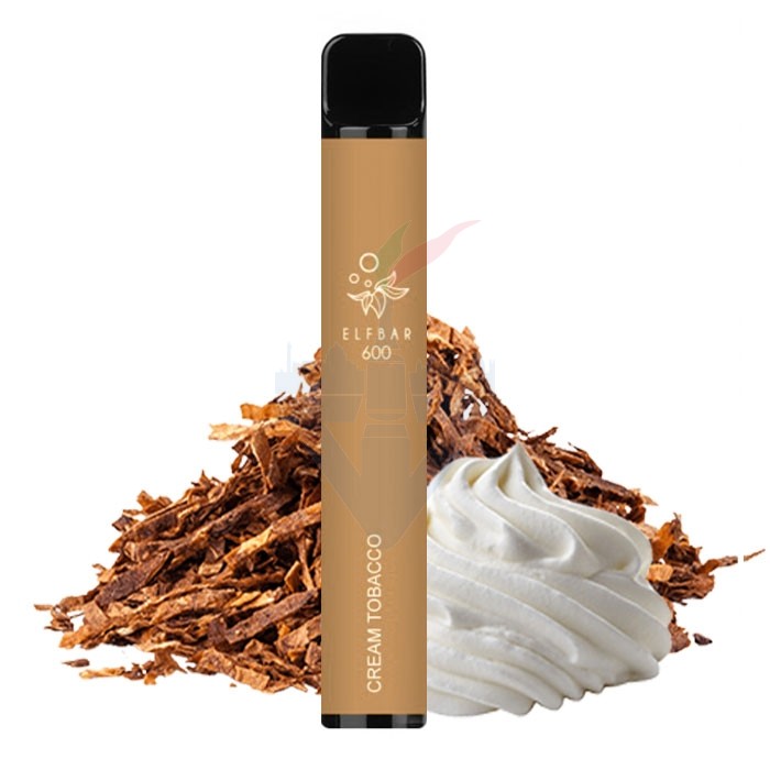 CREAM TOBACCO Disposable 600 Puff Vape Pen Usa E Getta Elf Bar
