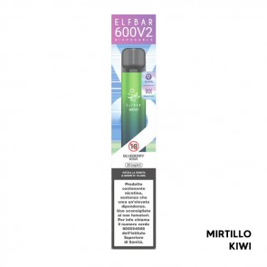 BLUEBERRY KIWI V2 Disposable - 600 Puff - Vape Pen Usa e Getta - Elf Bar