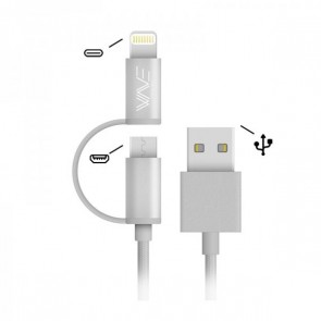 Cavo USB 2in1 Lightning + Micro USB in Nylon - Wave Concept