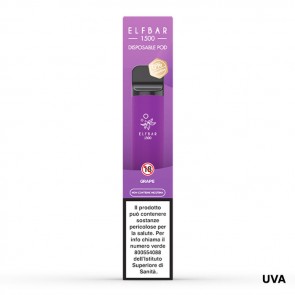 GRAPE 0mg EB1500 Disposable - 1500 Puff - Vape Pen Usa e Getta - Elf Bar