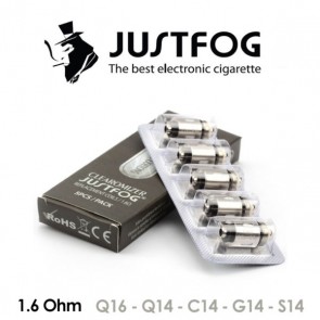 Testine Coil 1,6 ohm per C14 / G14 / S14 /Q14 /Q16 / P16a Confezione da 5 Pezzi - Justfog