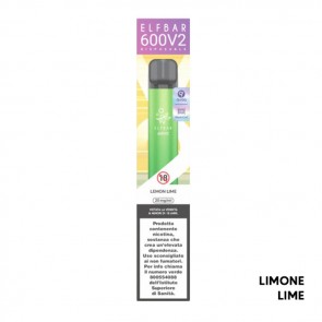 LEMON LIME V2 Disposable - 600 Puff - Vape Pen Usa e Getta - Elf Bar
