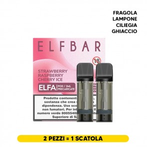 STRAWBERRY RASPBERRY CHERRY ICE 20mg - Pod Precaricata ELFA Singola - Elf Bar