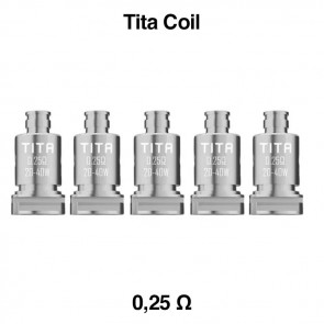 Testine Coil Tita 0,25ohm Confezione da 5 Pezzi - Veepon