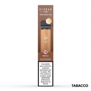 TOBACCO 0mg EB1500 Disposable - 1500 Puff - Vape Pen Usa e Getta - Elf Bar