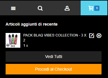 Carrello - versione mobile Vapeitalia