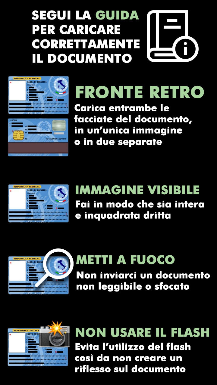 guida come caricare documento riconoscimento liquidi sigaretta elettronica